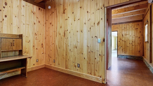 interior space with wood walls