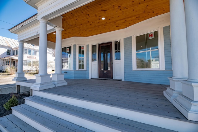 property entrance with a porch