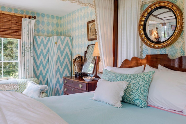 11 Bunkers Ledge Ln, Cranberry Isles, ME 04625 - bedroom with wallpapered walls