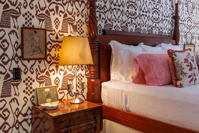11 Bunkers Ledge Ln, Cranberry Isles, ME 04625 - bedroom with wallpapered walls