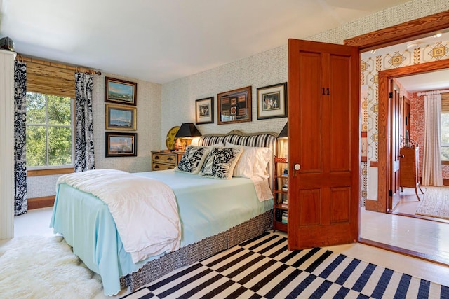 11 Bunkers Ledge Ln, Cranberry Isles, ME 04625 - bedroom featuring baseboards and wallpapered walls