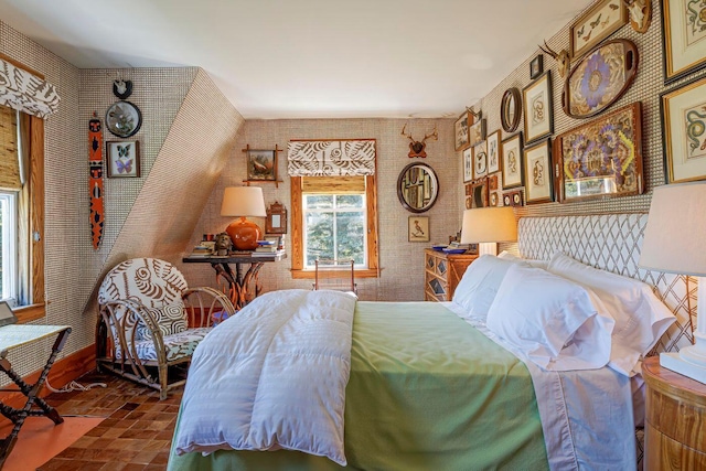 11 Bunkers Ledge Ln, Cranberry Isles, ME 04625 - bedroom with wallpapered walls