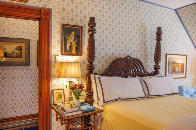 11 Bunkers Ledge Ln, Cranberry Isles, ME 04625 - bedroom with wallpapered walls