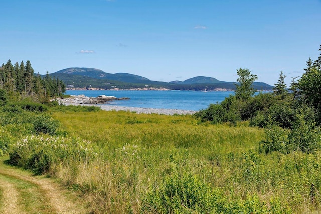 11 Bunkers Ledge Ln, Cranberry Isles, ME 04625 - water view with a mountain view