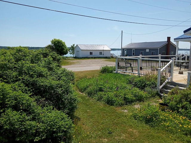 view of yard with a deck