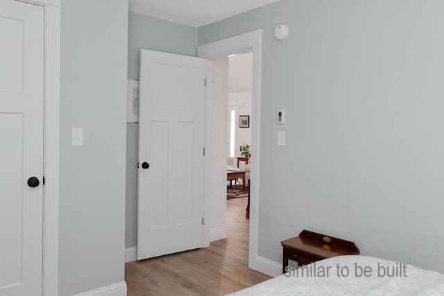 bedroom featuring light hardwood / wood-style flooring