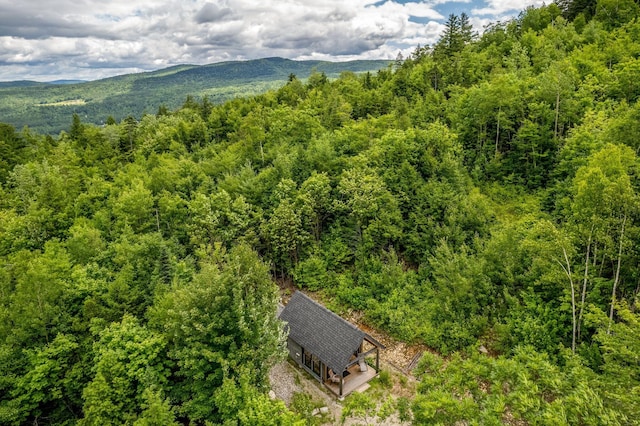 drone / aerial view with a mountain view