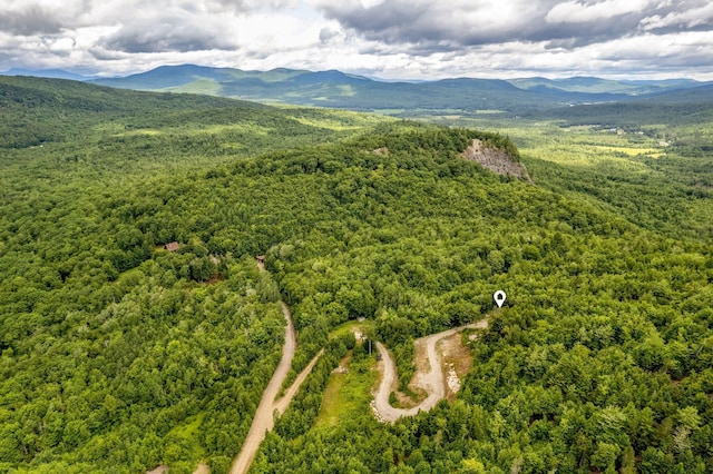 bird's eye view with a mountain view