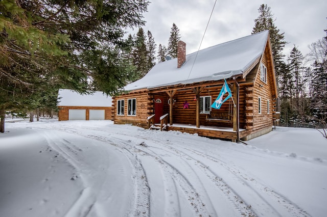 view of log-style house