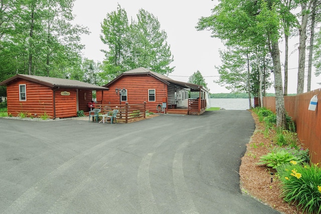 exterior space with an outbuilding