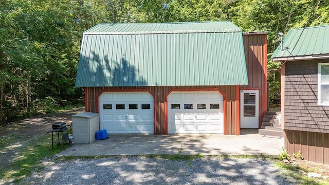 view of garage