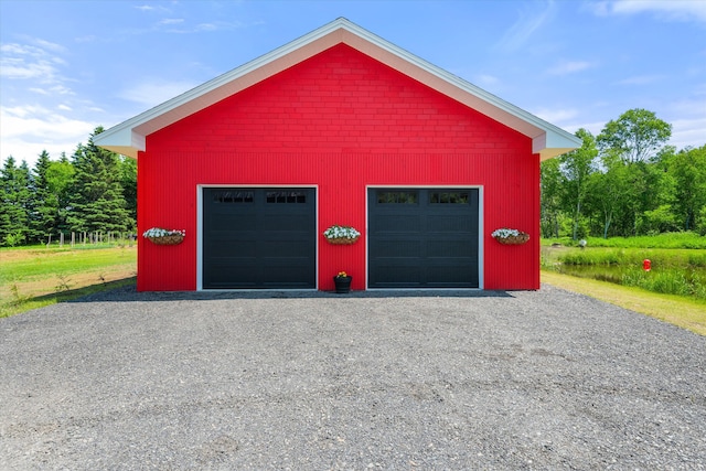 view of garage