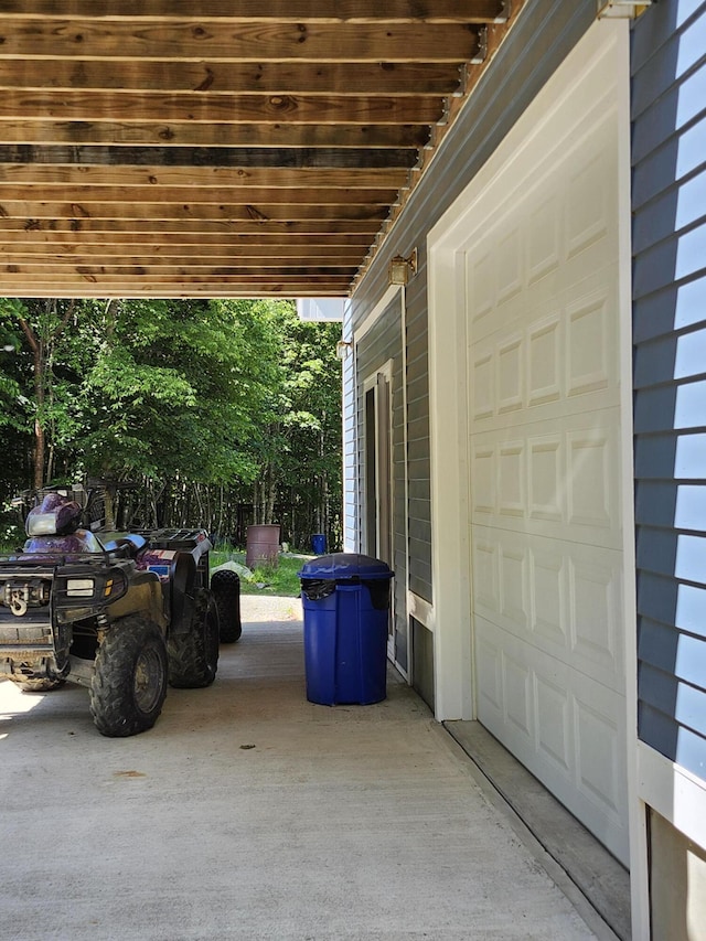 view of garage