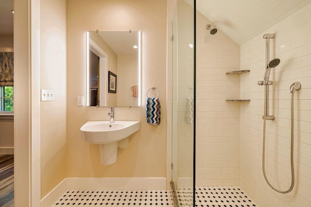 226 Graytown Rd, Sedgwick, ME 04676 - bathroom with baseboards and a shower stall