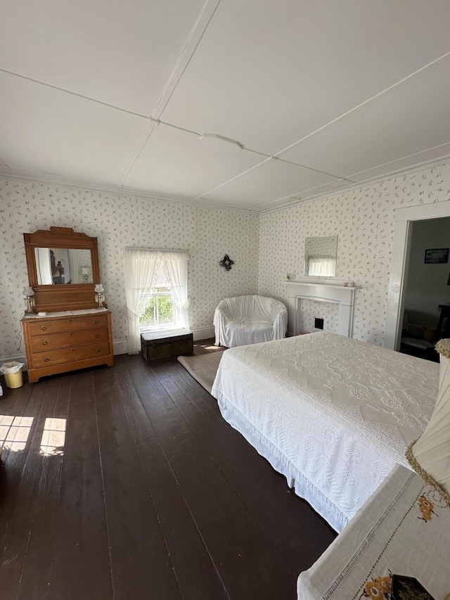 unfurnished bedroom with dark wood-type flooring