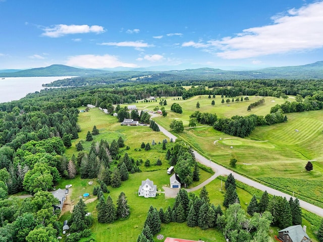 aerial view with a mountain view