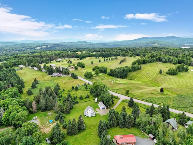 drone / aerial view with a mountain view