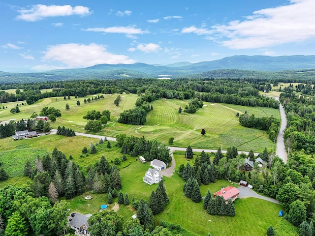 drone / aerial view with a mountain view