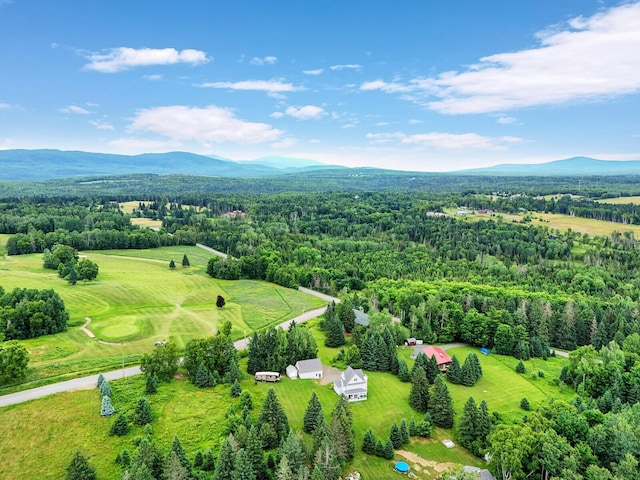 aerial view featuring a mountain view