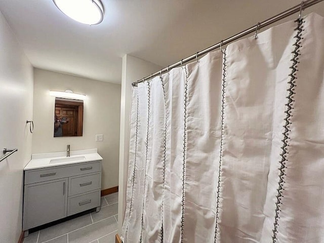 bathroom featuring vanity and tile patterned floors