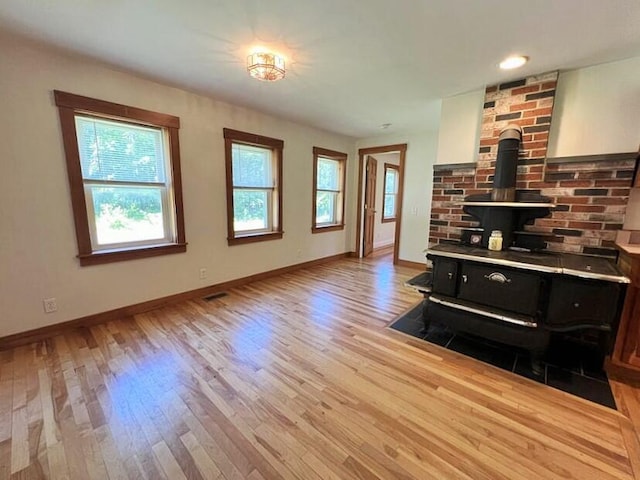 living room with light wood-type flooring