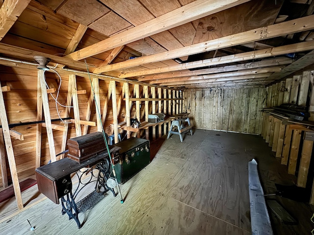 misc room featuring vaulted ceiling