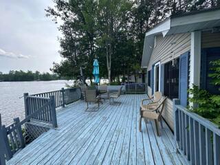 deck with a water view