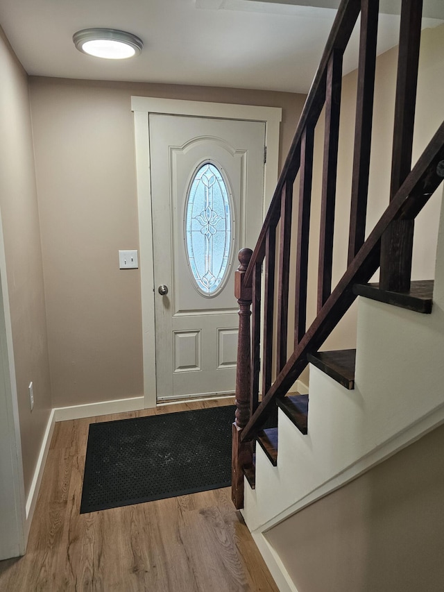 entryway with light wood-type flooring