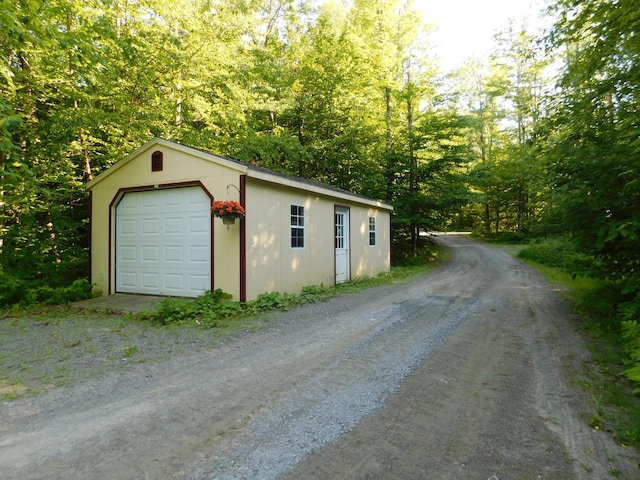 view of garage