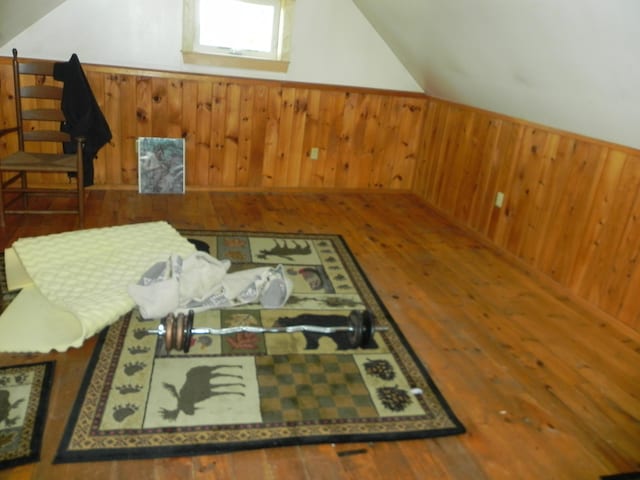 bonus room featuring vaulted ceiling and wood-type flooring