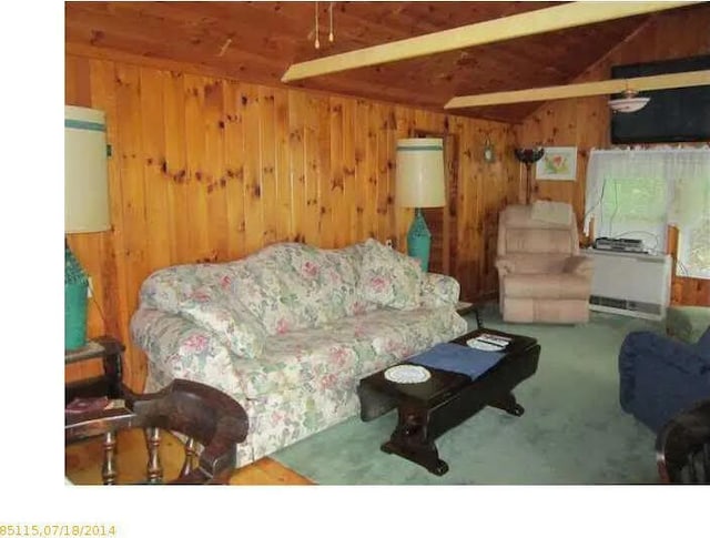 78 Clarks Cove Rd, South Bristol, ME 04573 - carpeted living room with wooden walls