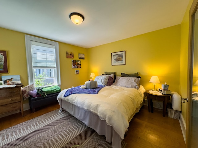 bedroom featuring hardwood / wood-style flooring