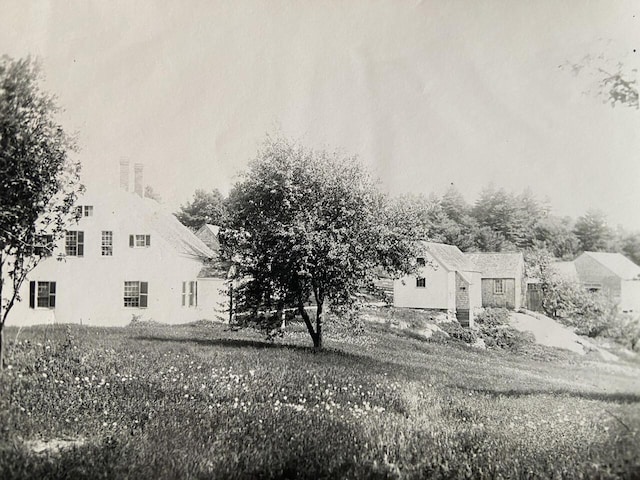 view of snow covered building