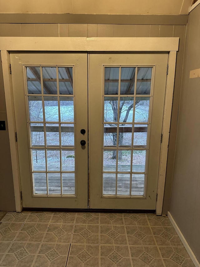 doorway featuring french doors