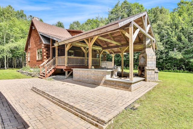exterior space with a gazebo