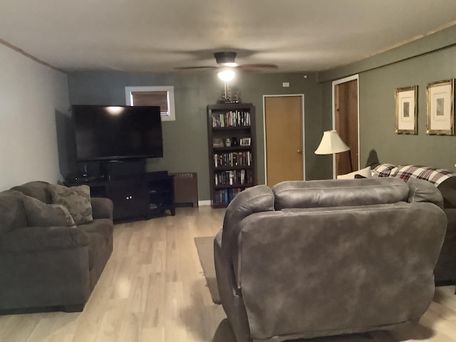 living room featuring light wood-type flooring