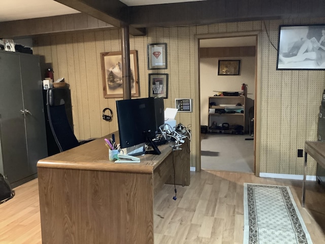 office featuring light hardwood / wood-style floors