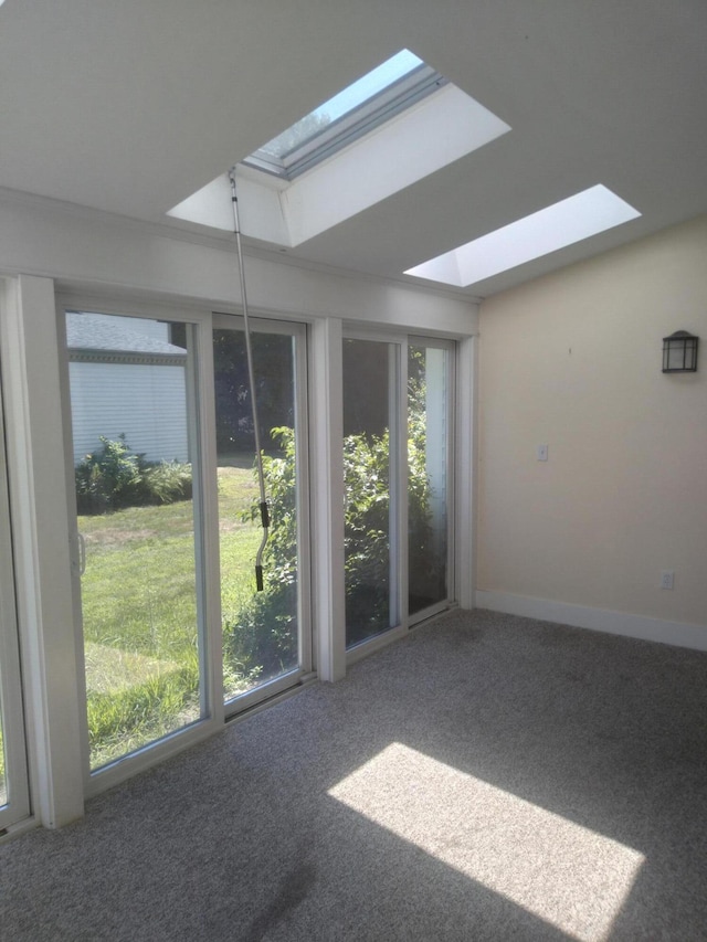 interior space with a skylight