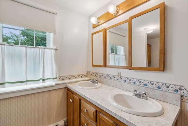 bathroom featuring double sink vanity