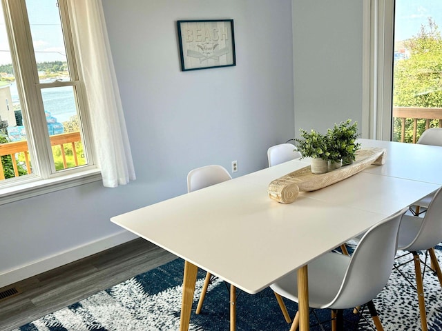 dining room featuring dark hardwood / wood-style floors