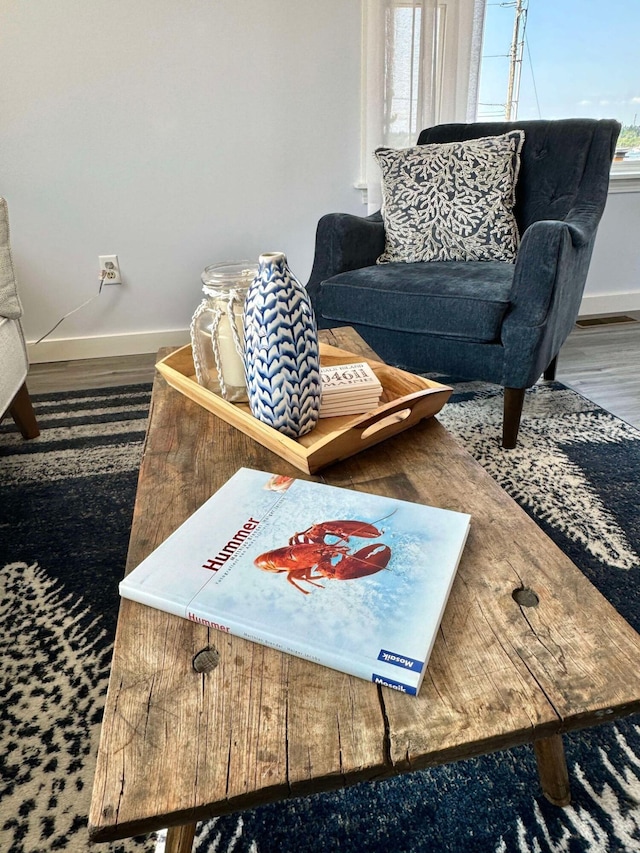 living room featuring hardwood / wood-style flooring