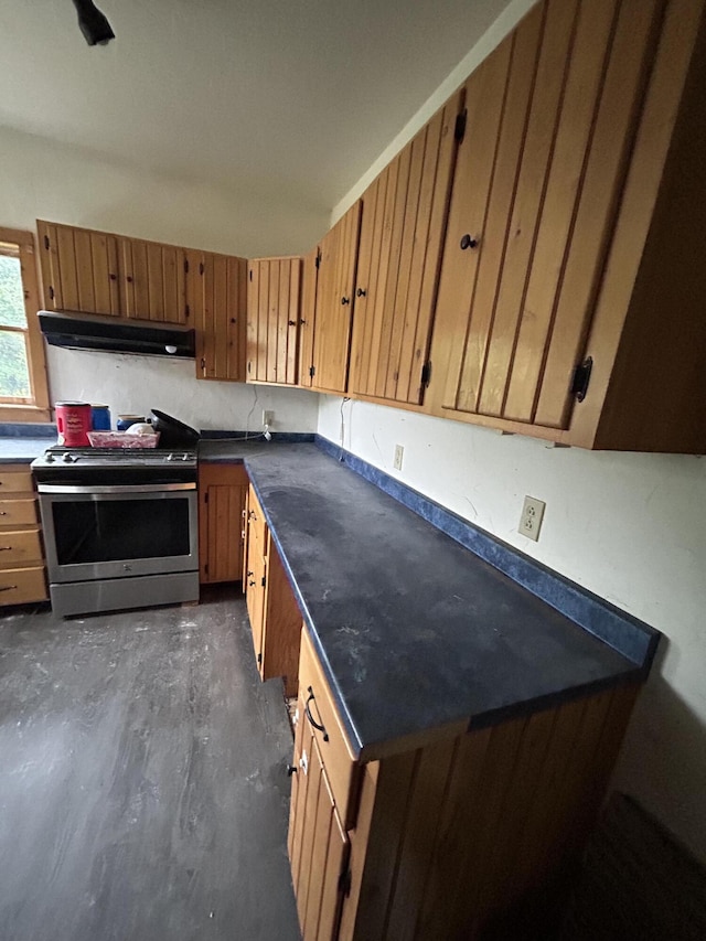 kitchen featuring stainless steel range oven