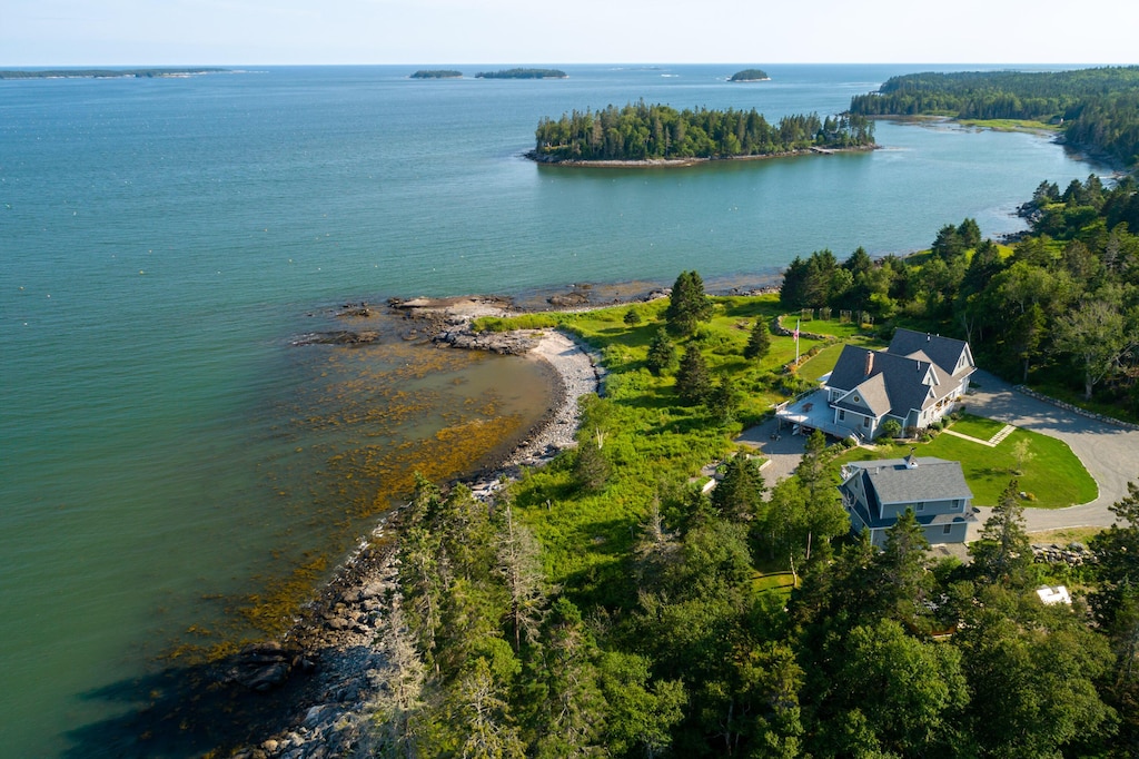 29 Wohoa Bay Dr, Addison, ME 04606 - bird's eye view with a water view