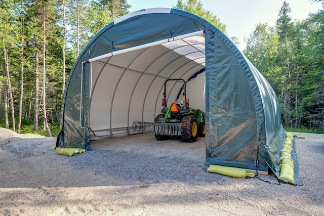 view of parking with a carport