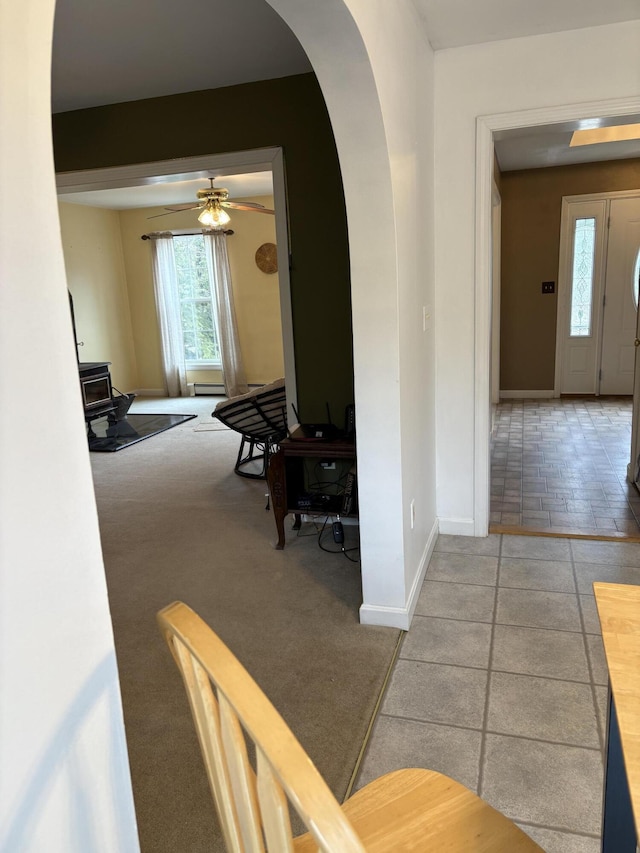 186 Line Rd, Buxton, ME 04093 - hallway with baseboards and arched walkways