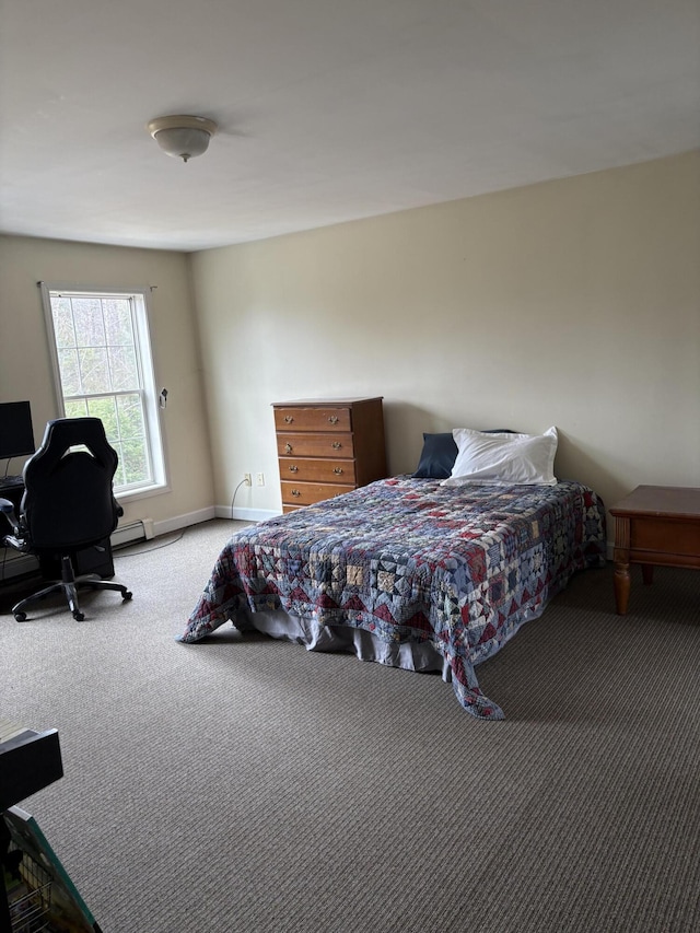 186 Line Rd, Buxton, ME 04093 - carpeted bedroom featuring an office area and baseboards