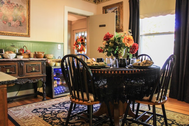 dining room with hardwood / wood-style flooring