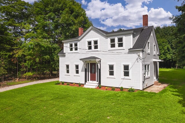 colonial house with a front yard