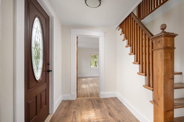 entrance foyer featuring light hardwood / wood-style flooring