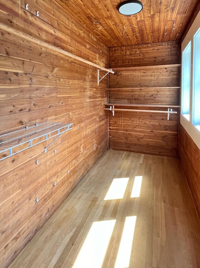 walk in closet featuring light hardwood / wood-style floors